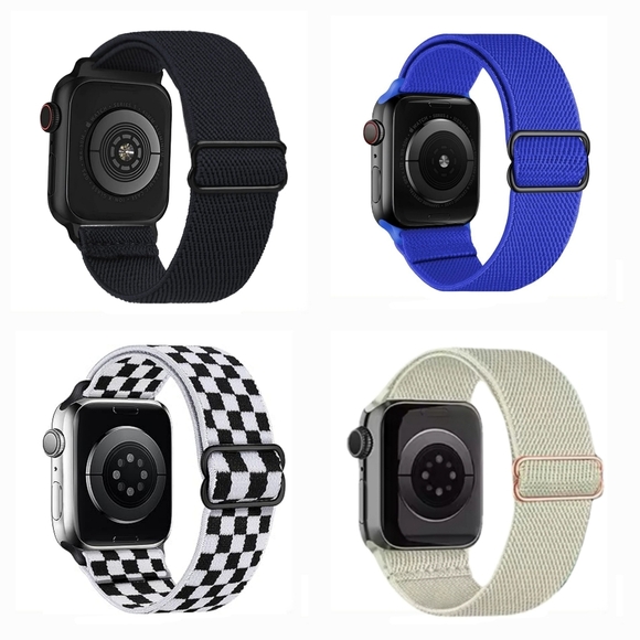COPY - Apple Watch Bands - Elastic, Fabric Adjustable - 4 Pack 38 - 41 - NEW - Picture 1 of 8